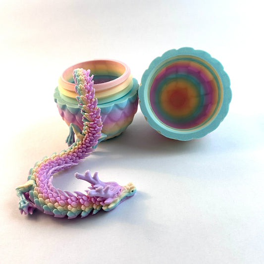 3D Printed Dragons with Eggs Enclosure Fidget Toy
